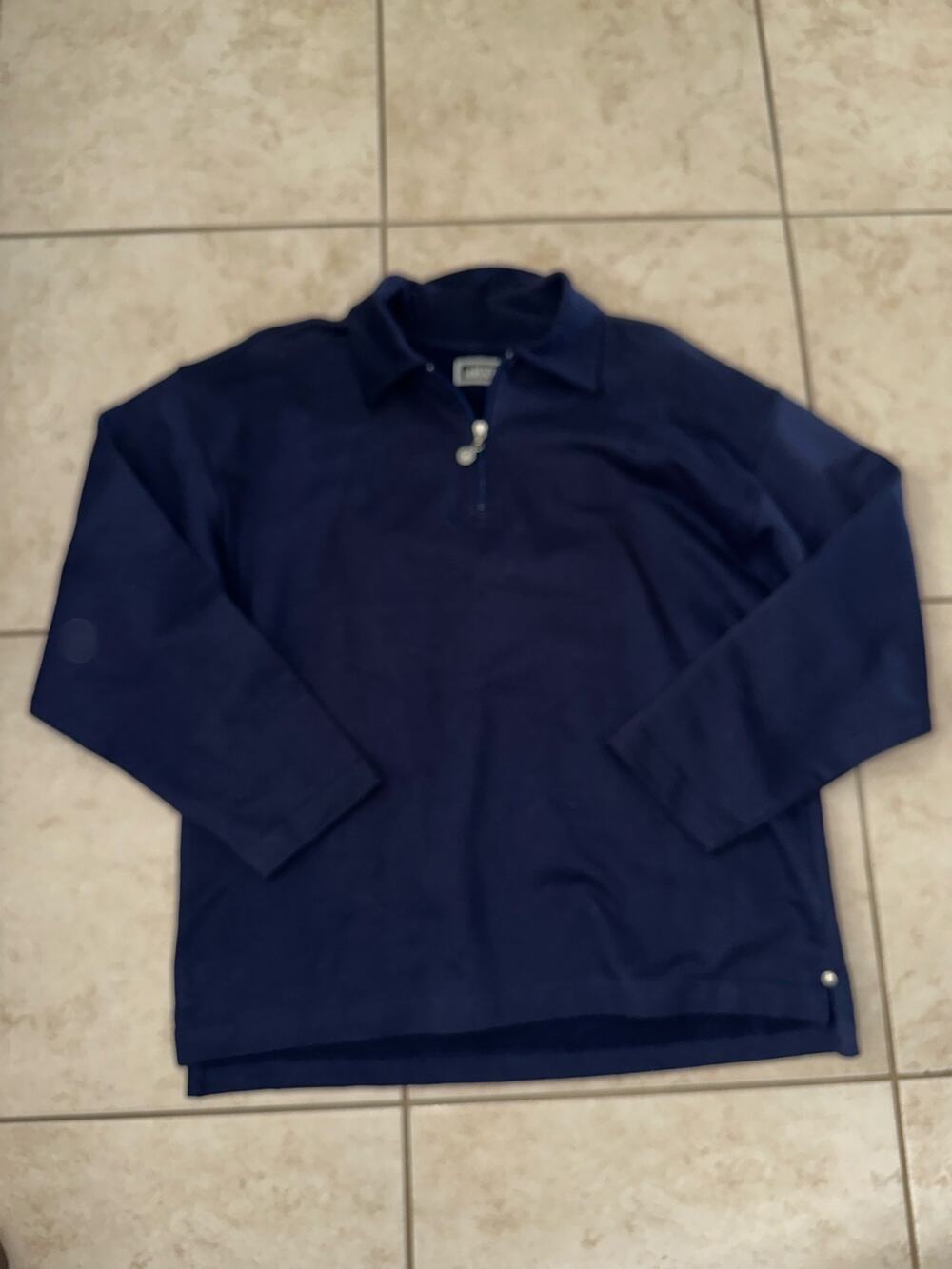 Vintage Young Versace Navy Quarter Zip Pullover Youth 16 Made Italy NWT